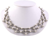 43504 - Tiffany Platinum Pearl Lattice Diamond Necklace