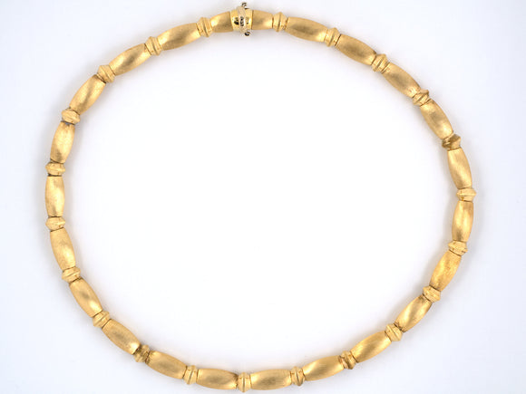 43961 - SOLD - Gold Tubular Link Necklace