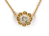 44167 - Gold Diamond 8-Prong Scalloped Solitaire Pendant