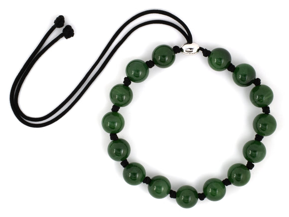 45066 - SOLD - Tiffany Peretti Gold Nephrite Bead Necklace