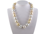 45079                - Gold Diamond GIA South Sea Pearls Necklace