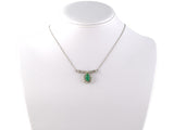 45159 - SOLD - Platinum Gold Diamond Emerald Pear Shape Cluster Pendant Necklace