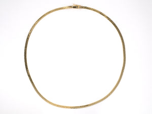 45168 - SOLD - Gold Flat Herringbone Chain Necklace