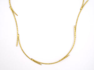 45259 - SOLD - Gold Hollow Tubular Link Section Necklace Converts To 4 Strand Bracelet