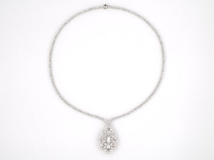 45326 - SOLD - Oscar Heyman Platinum Diamond Riviere Detachable Pear Shape Pendant Necklace