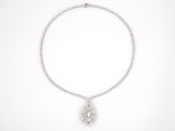 45326 - SOLD - Oscar Heyman Platinum Diamond Riviere Detachable Pear Shape Pendant Necklace