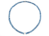 45344 - Cerro Platinum Pear Shape Aqua With GIA Diamond Center Graduated Riviere Necklace