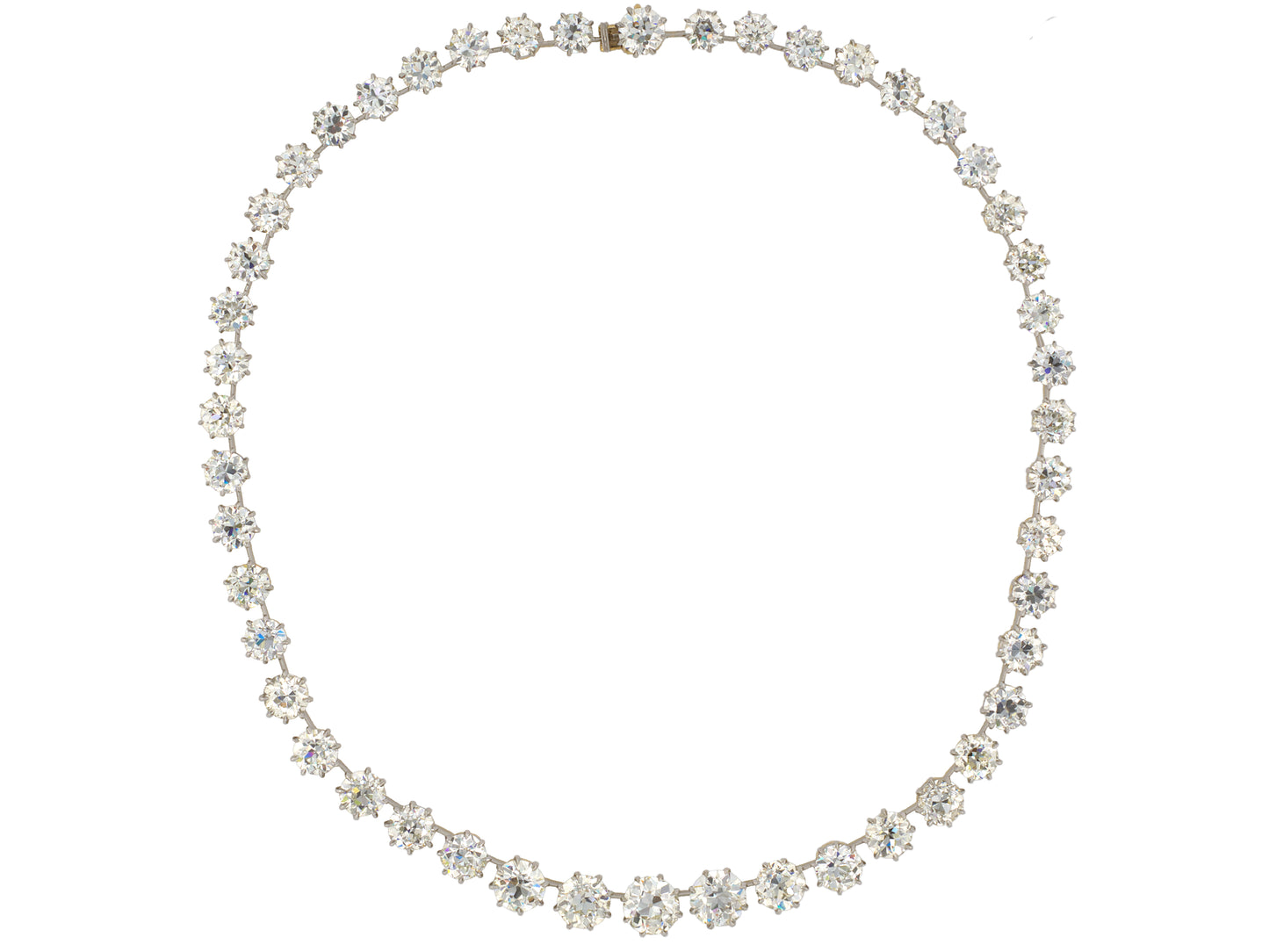 45356 - Cerro Platinum Gold GIA Diamond Knife Edge Riviere Necklace