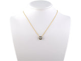 45383 - Cerro Gold Platinum GIA Diamond Enamel Solitaire Pendant Necklace