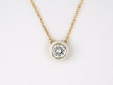 45400 - Cerro Gold Platinum GIA Diamond Enamel Solitaire Pendant Necklace