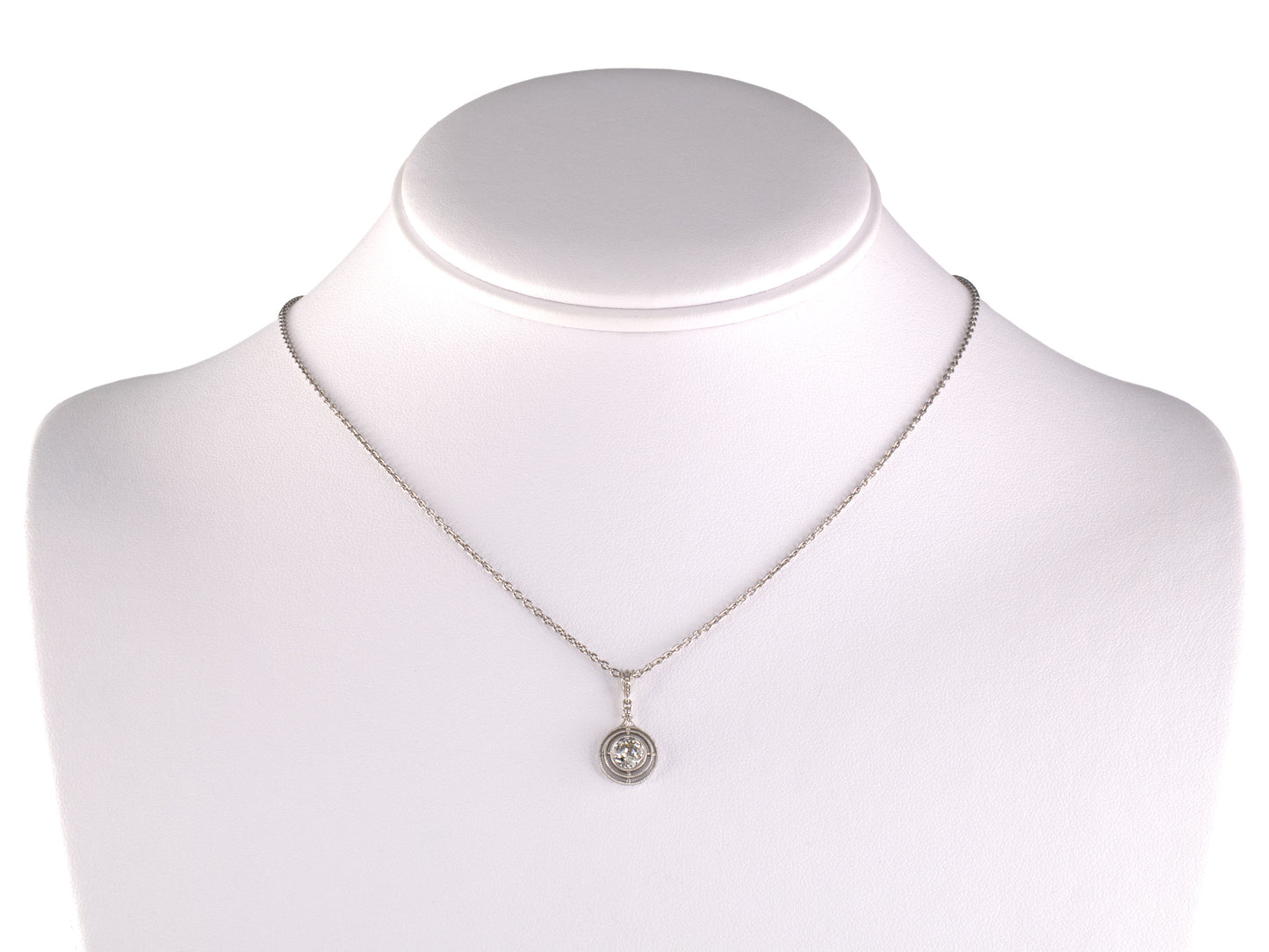 45406 - Platinum Diamond Merry Widow Pendant Necklace
