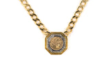 45440 - Webb Gold Platinum Diamond Indian Head Coin Pendant Necklace