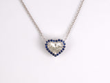 45473 - Gold GIA Diamond Sapphire Pendant Necklace