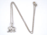 45476 - Gold Diamond Elephant Pendant Necklace