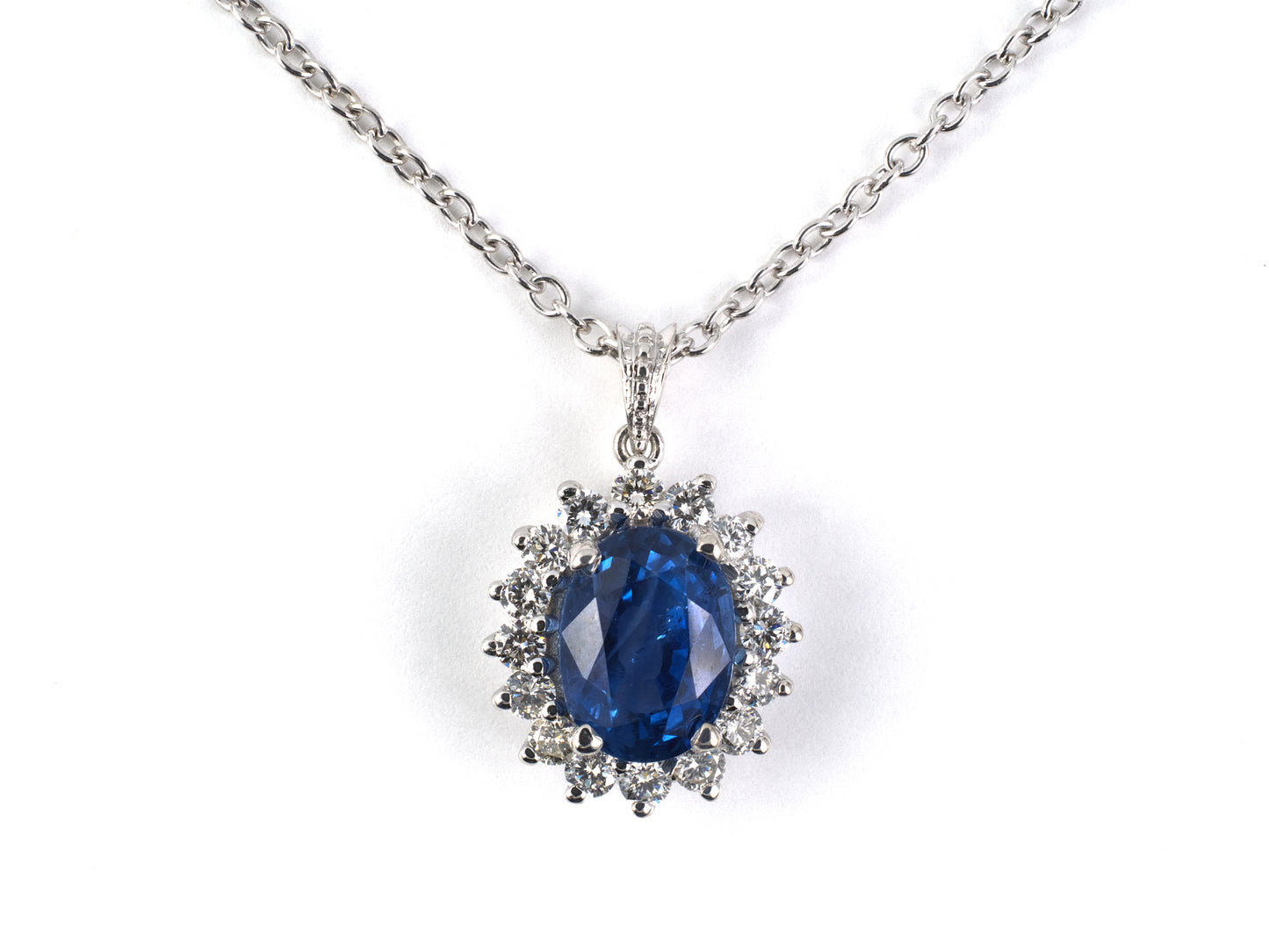 45479 - Gold Sapphire Diamond Pendant Necklace