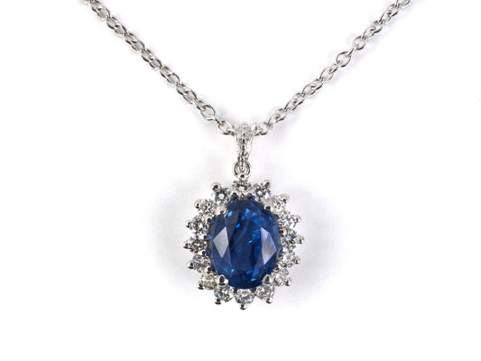45479 - Gold Sapphire Diamond Pendant Necklace