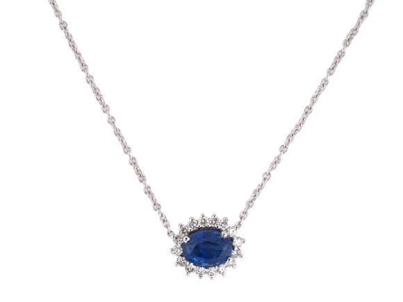 45479 - Gold Sapphire Diamond Pendant Necklace