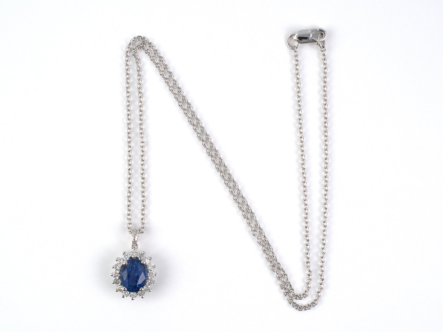 45479 - Gold Sapphire Diamond Pendant Necklace