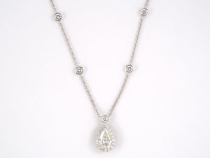 45481 - Gold Diamond GIA Cluster Pendant Necklace