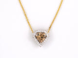 45482 - Gold Diamond GIA Fancy Yellow Brown Kite Pendant Necklace