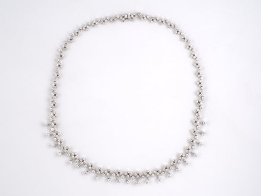 45503 - SOLD - Gold Diamond Italy Festoon Necklace
