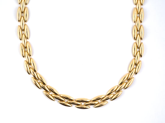 45509                - SOLD - Gold Cartier Gentiane Italy Collar Necklace