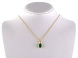 45512 - Gold Emerald Diamond Pendant Necklace