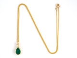 45512 - Gold Emerald Diamond Pendant Necklace