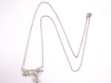 45515 - Gold Diamond Ribbon Bow Circa 1950's Necklace