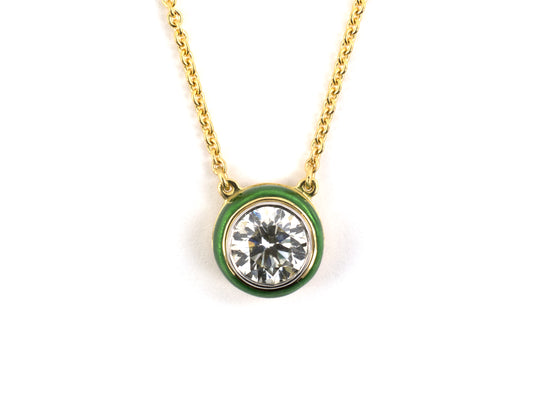 45516 - SOLD - Cerro Gold Platinum GIA Diamond Solitaire Pendant Necklace