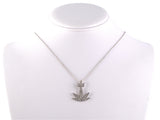 45518 - White Gold Diamond Leaf Drop Pendant Necklace