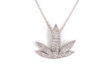 45519 - Gold Diamond Leaf Pendant Necklace