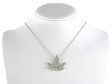 45519 - Gold Diamond Leaf Pendant Necklace