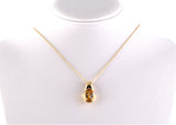 45522 - Gold Citrine Pear Pendant Necklace