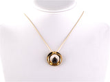 45524 - Gold Orange Brown Garnet Zava Pendant Necklace