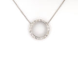 45530 - White Gold Diamond Circle Pendant Necklace