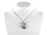 45531 - Circa 1950s Platinum Diamond Pearl Floral Leaf Wreath Bow Pendant Necklace