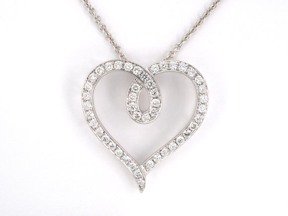 45543 - White Gold Diamond Heart Pendant Necklace