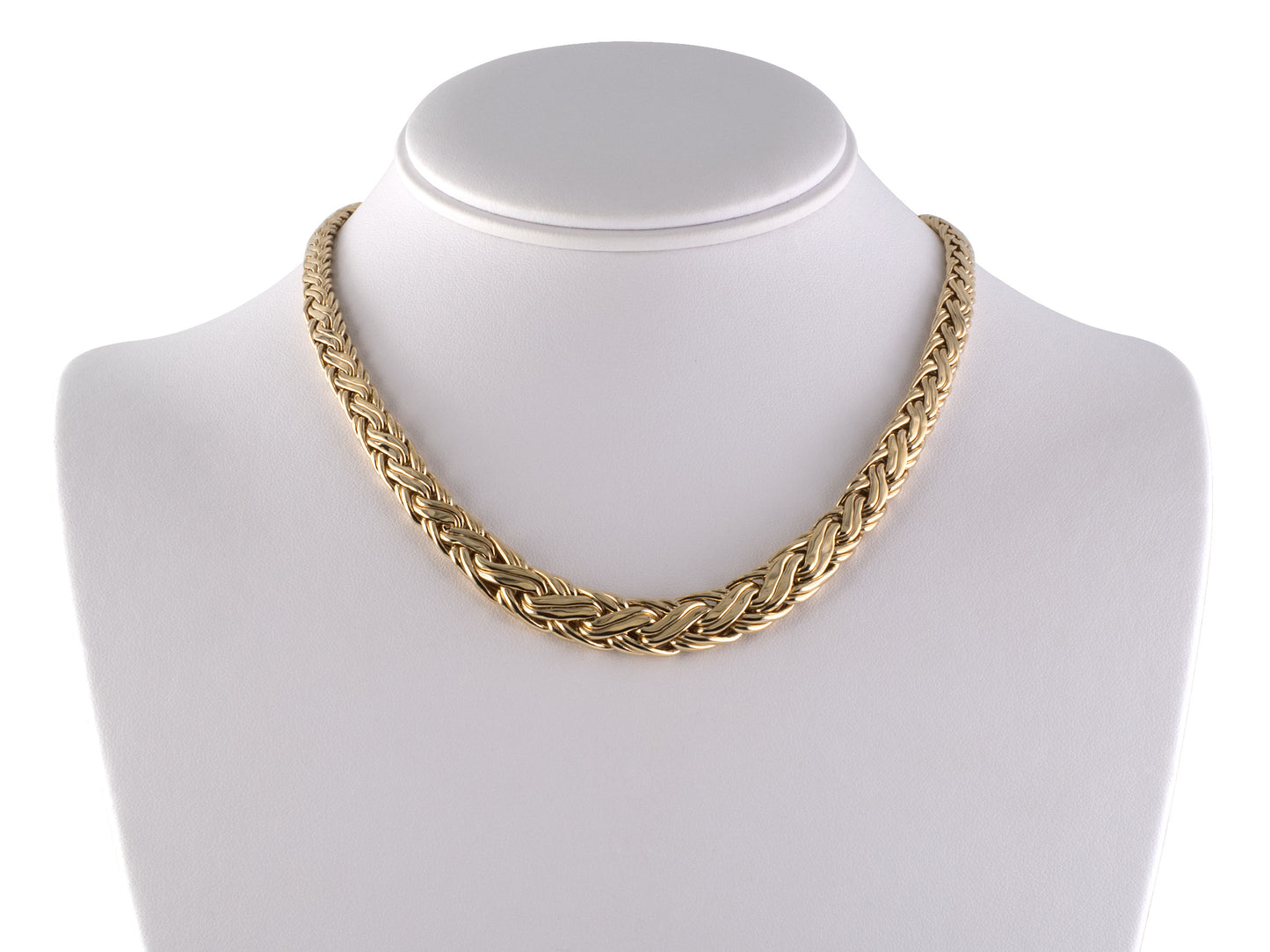 45545 - SOLD - Circa 1950s Tiffany Gold Hollow Woven Wire Necklace