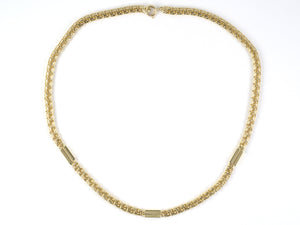 45548 - Gold Double Curb Link w/ Bar Link Necklace