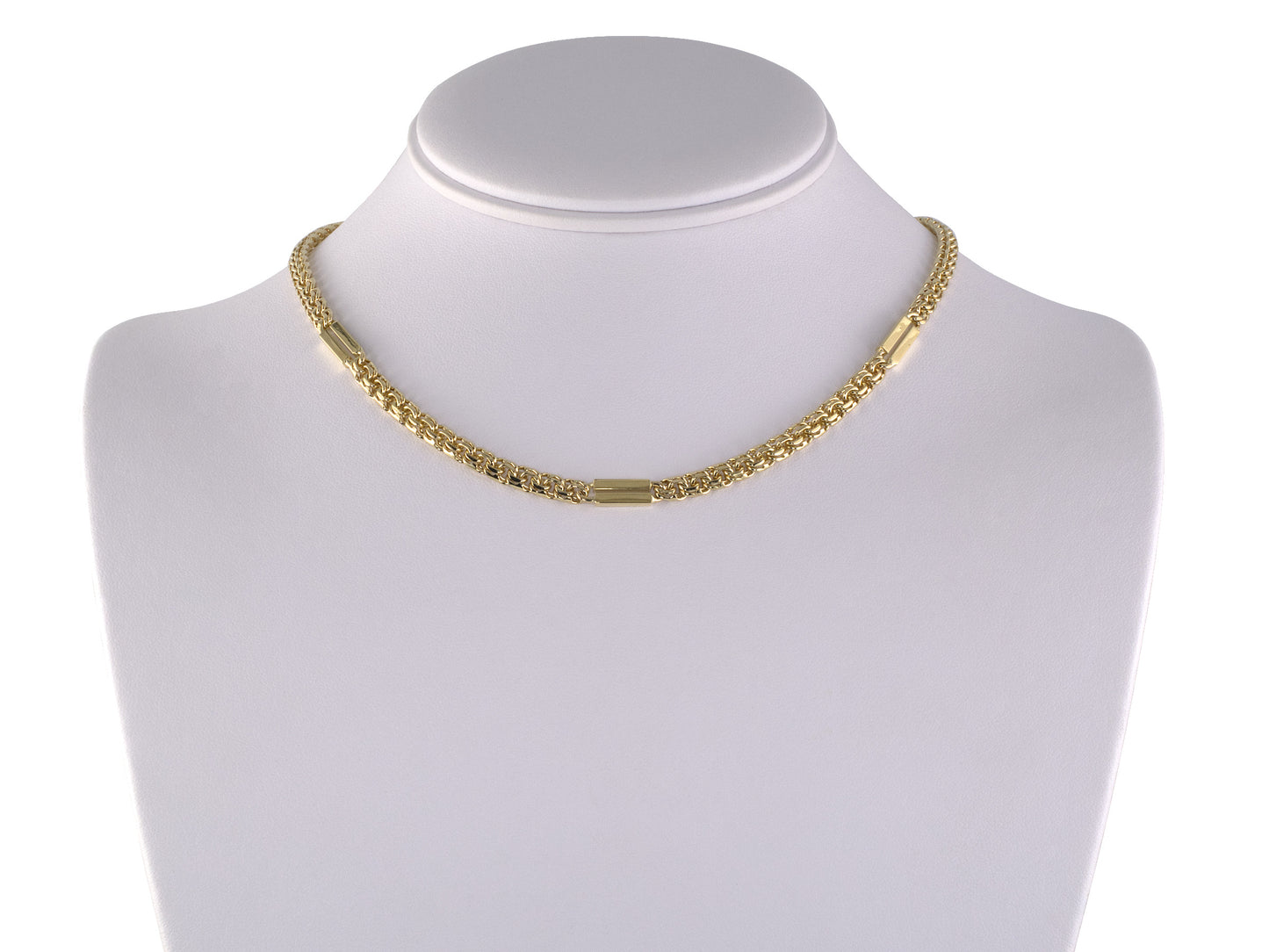 45548 - SOLD - Gold Double Curb Link w/ Bar Link Necklace