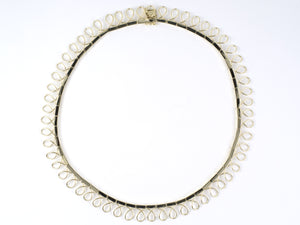 45549 - Gold Spiral Wire Box Link Festoon Necklace