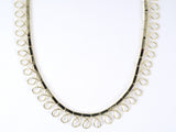 45549 - Gold Spiral Wire Box Link Festoon Necklace