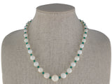 45554 - Circa 1960 Gold Opal Onyx Graduated Bead Necklace