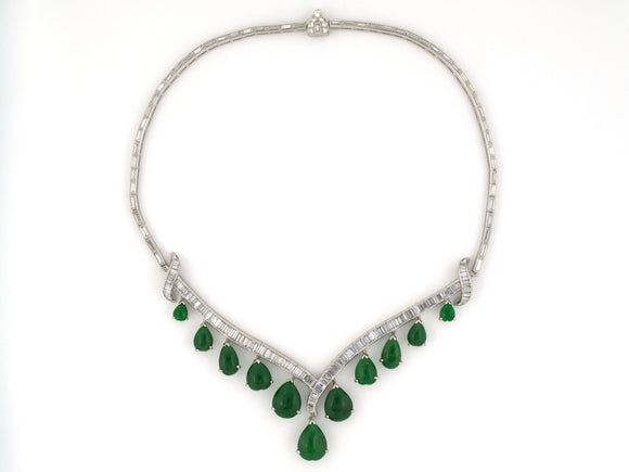 45556 - Platinum Diamond Jadeite Tapered 