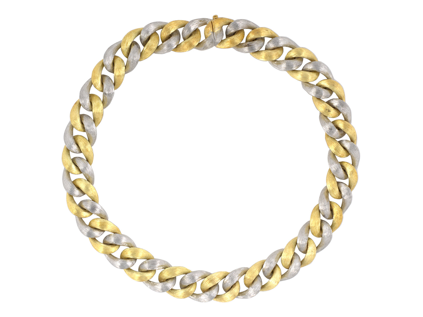 45557 - SOLD - Dunay Gold Platinum Woven Sabi Link Necklace