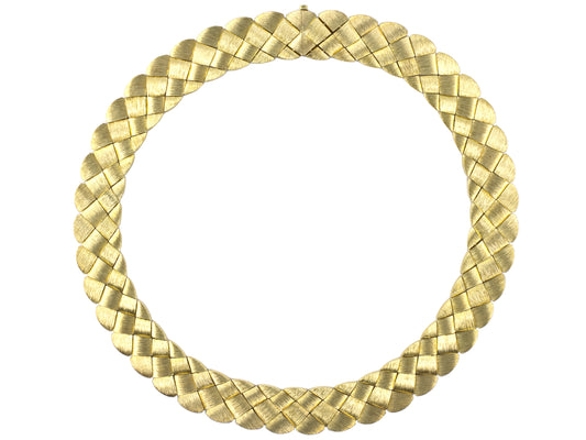 45559 - SOLD - Dunay Gold Woven Sabi Flexible Link Necklace