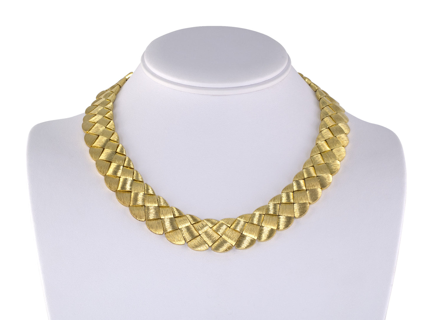 45559 - SOLD - Dunay Gold Woven Sabi Flexible Link Necklace