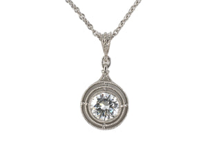 45572 - Platinum Diamond Merry Widow Pendant Necklace