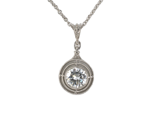 45572 - Platinum Diamond Merry Widow Pendant Necklace